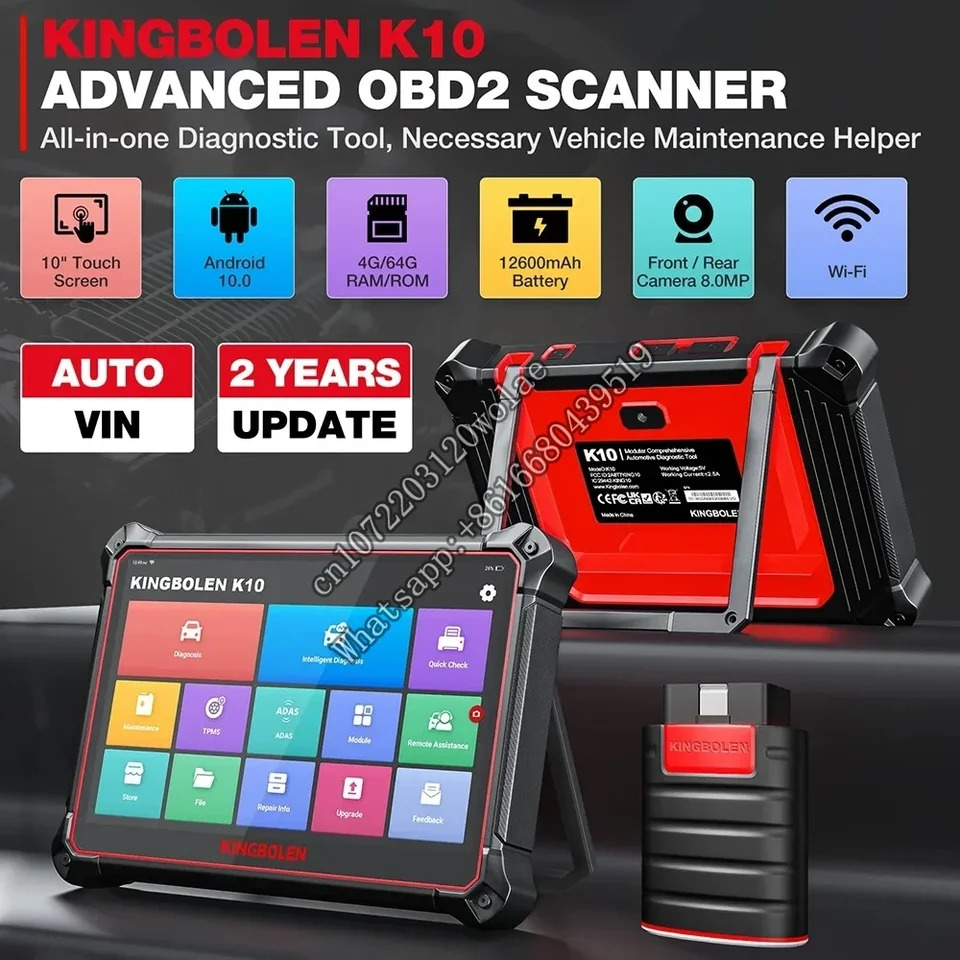 KINGBOLEN 시스템 자동차 진단 도구 ECU 코딩 활성 리퍼 23 개 언어 OBD2 K10 34 리셋 12600Mah PK THINKTOOL 프로