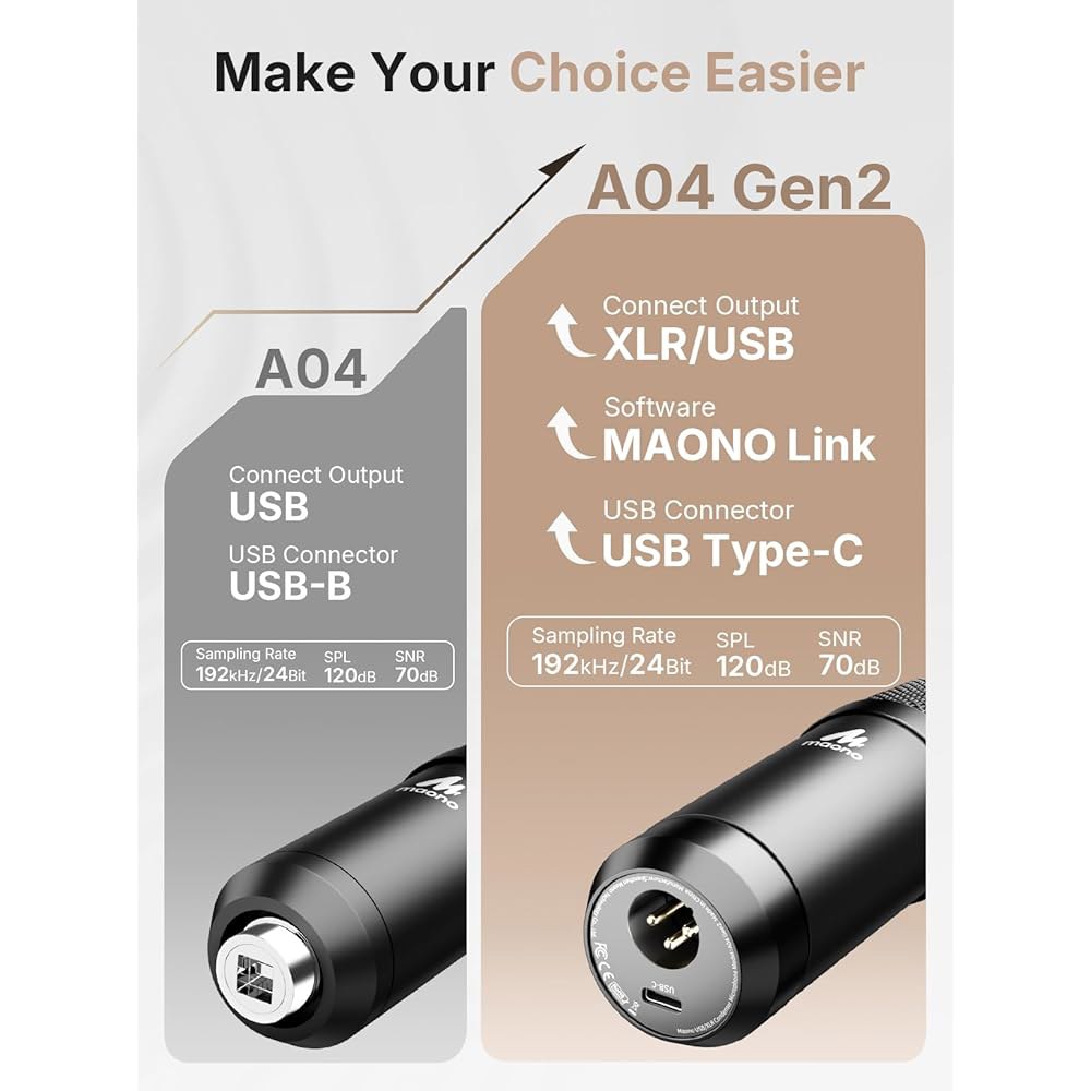 XLR /USB 콘덴서 마이크 192kHz / 24비트 플러그 앤 플레이 PC 컴퓨터 팟캐스트 카디오이드 메탈 마이크 키트(소프트웨어 포함), 녹음, 스튜디오, 노래, YouTub - 상세 이미지 2