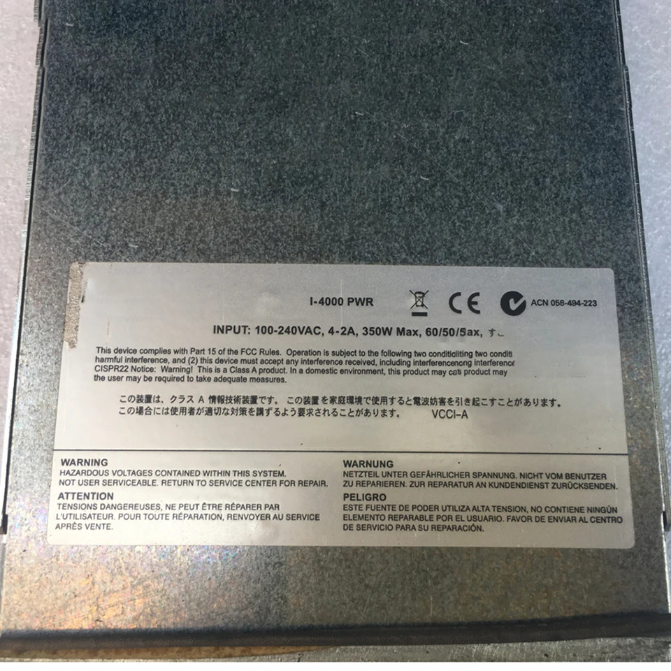 McAfee 네트워크 기계전원공급장치 I-4000 PWR