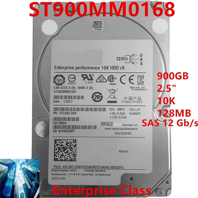 씨게이트오리지널 HDD 900GB 2.5 인치 SAS 12 Gb/s 128MB 10K 엔터프라이즈 ST900MM0168 신