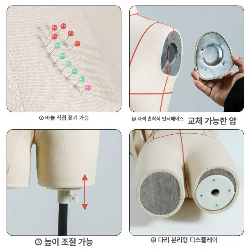 여성 여자마네킹 재봉 피팅 상반신 미싱 재단 드레스 의류제작 디자인 토르소 - 상세 이미지 3