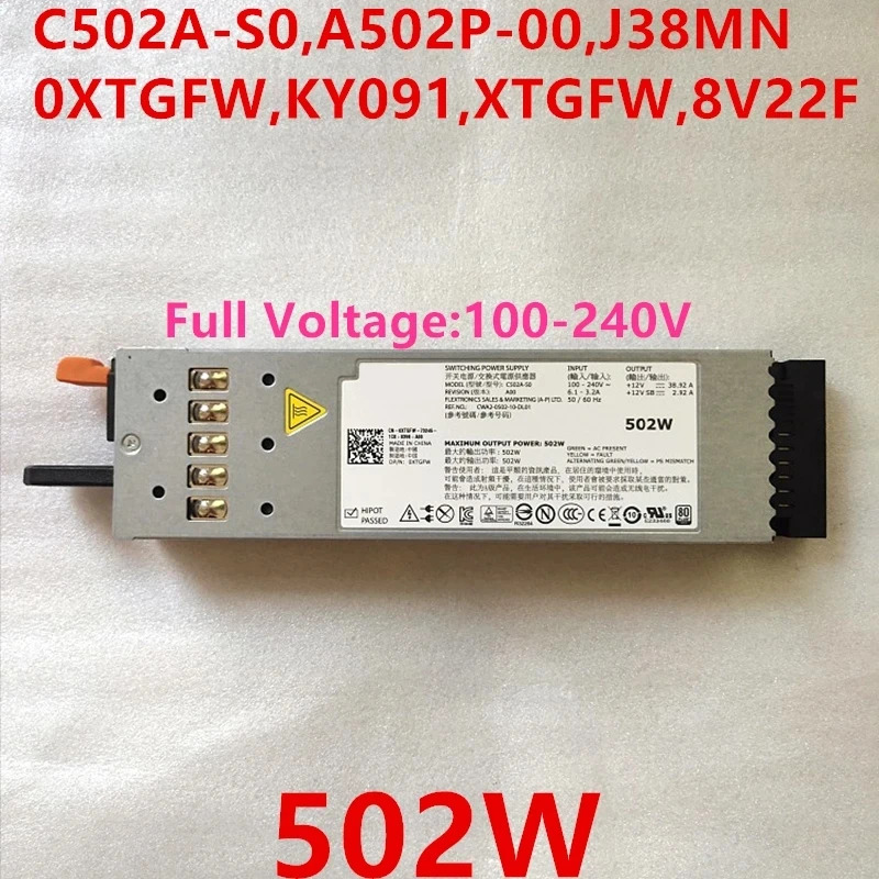 DELL PowerEdge R610 502W C502A-S0 C502A-SO XTGFW 0XTGFW A502P-00 J38MN KY091 8V22F 전원공급장치 신