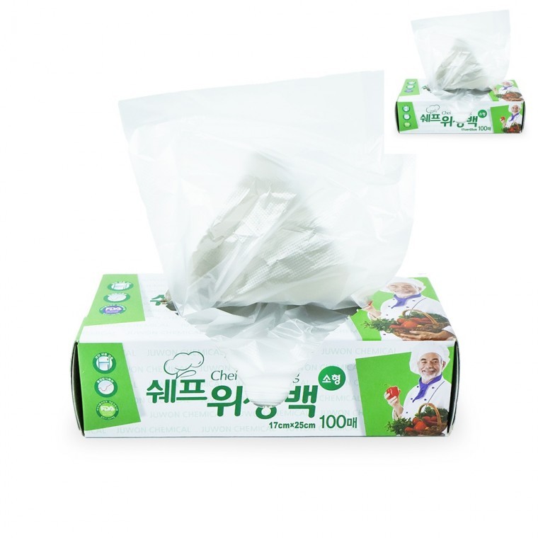 도모아 위생팩소형 위생팩정리함 일회용봉투 롤위생팩 위생팩대형 위생비닐 위생백 17x25 소형 100매 - 상품 이미지