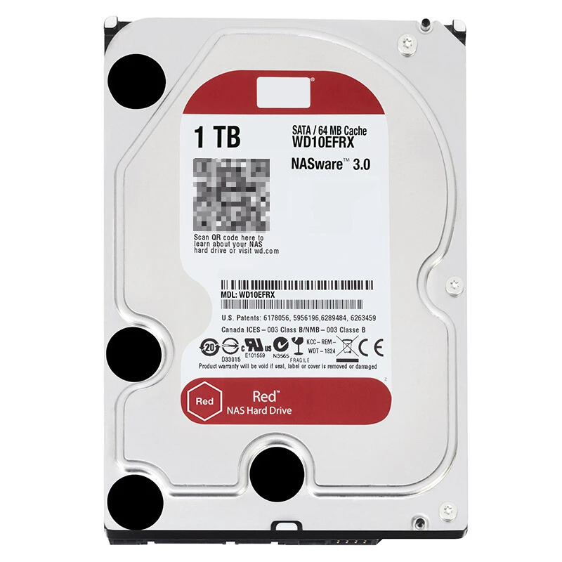 WD10EFRXNAS 하드 드라이브WD Red 1TB 3.5 SATA 6Gb/s 64MB 5400RPM새 원본 HDD