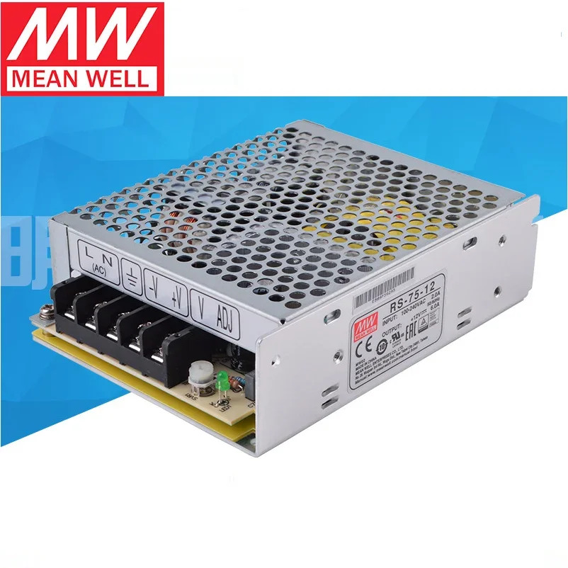 MEAN WELL RS-75 스위칭 전원공급장치 75W 단일 출력 DC 3.3V 5V 12V 15V 24V 48V Mean Well MW