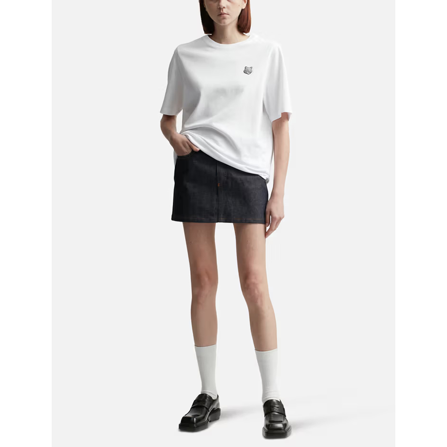 메종키츠네 여성 볼드 폭스 헤드 패치 컴포트 반팔 티셔츠 화이트 MW00111KJ0119 P100 이미지 6