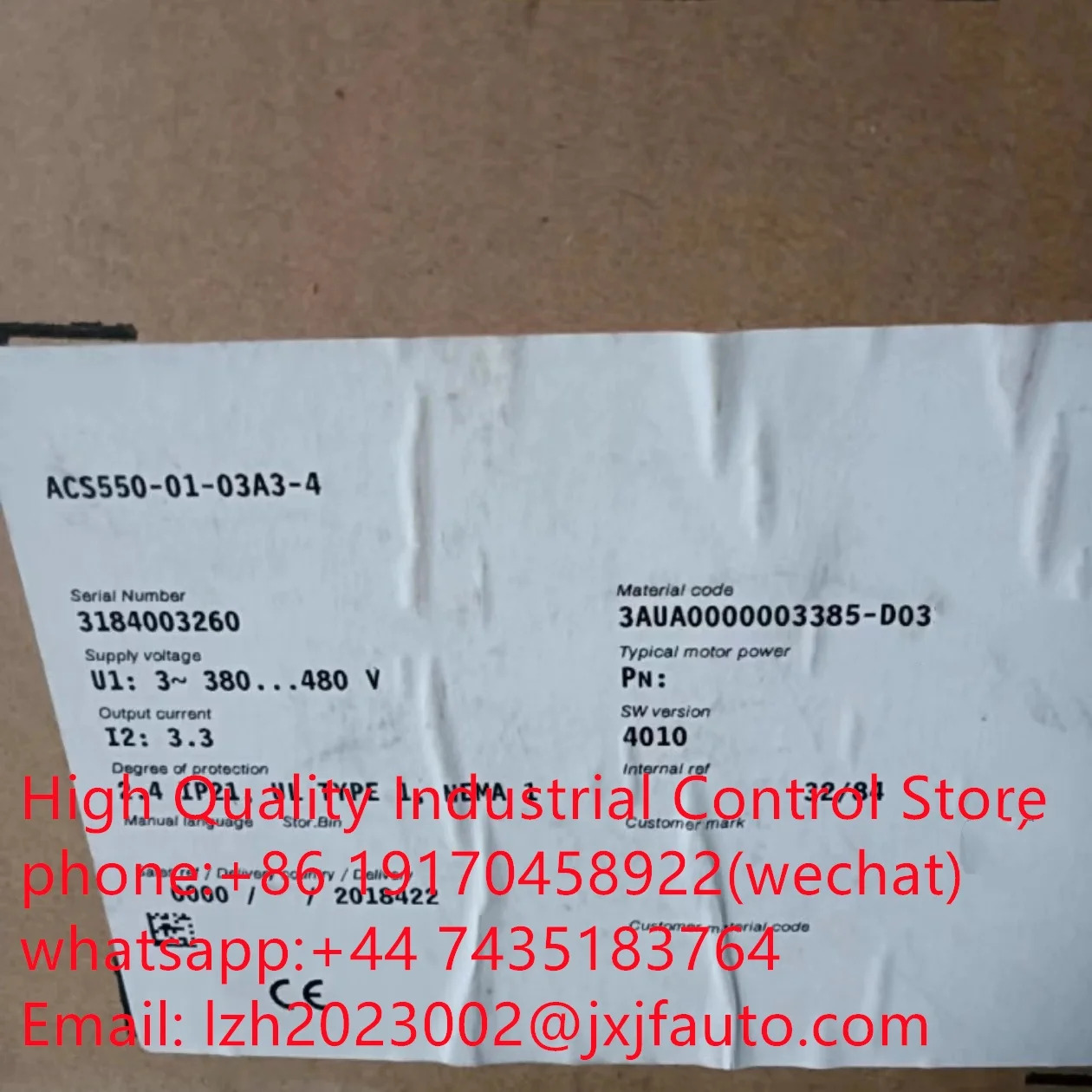 ACS550 시리즈 VCS550-01-045A-4 납품 3AUA0000012789-D