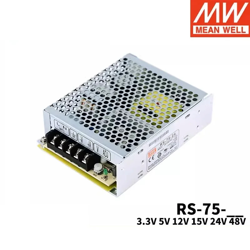 MEAN WELL RS-75 스위칭 전원공급장치 75W 단일 출력 DC 3.3V 5V 12V 15V 24V 48V Mean Well MW