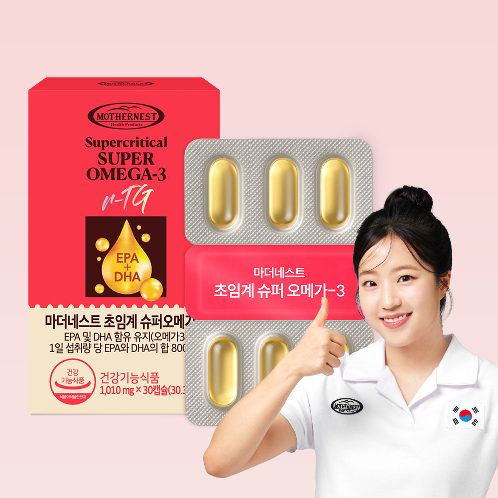 마더네스트 초임계 슈퍼오메가-3 EPA+DHA 800mg 30캡슐, 1개 - 상품 이미지