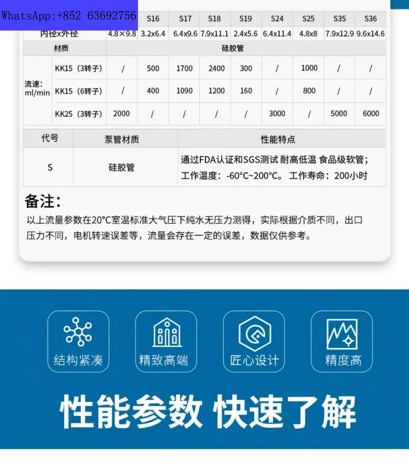 Kammerl 유량 연동 펌프 식품 충전 기계 소형 멀티 채널 계량