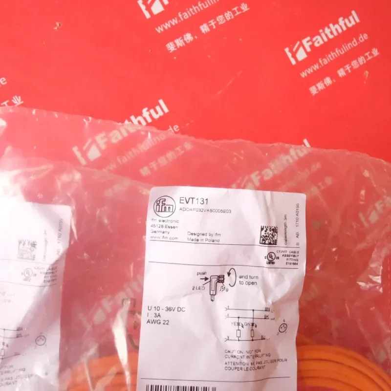 IFM EVT131 신규 연결 케이블 ADOAF032VAS0005E03 M8 3코어 5미터