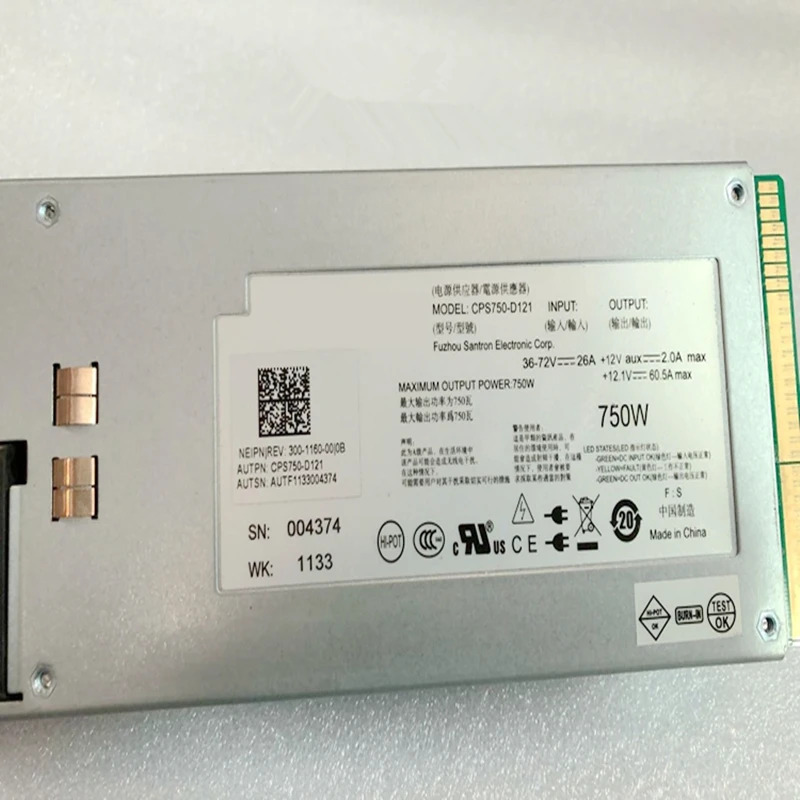 델 R510 R910 오리지널 PSU DC 750W 전원공급장치 CPS750-D121 6F5 06F5