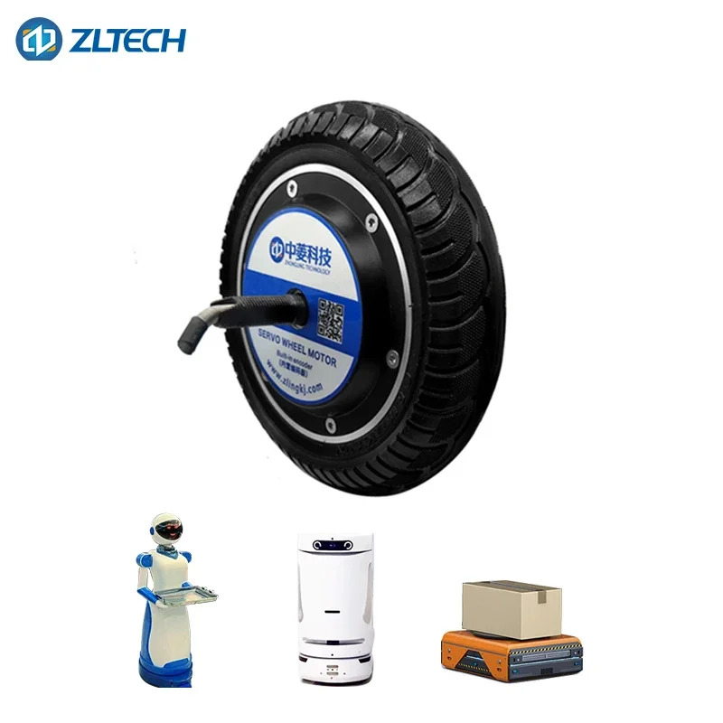 저속 고속 안정 브러시리스 DC 전기 AGV 휠 허브 모터 로봇인코더 8 인치 48V 17A 5N.m 400RPM
