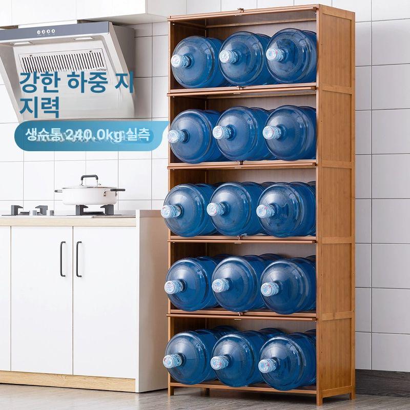 주방 틈새 선반 투명 수납장 캐비닛 정리대 냉장고옆 다용도 수납함 - 상세 이미지 4