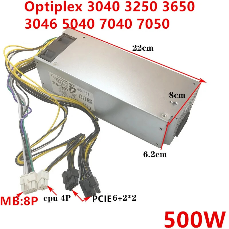 델 옵티플렉스 3040 3250 3650 3046 5040 7040 7050 PSU 8 핀 500W 전원공급장치 L180ES-00 H240EM-00 B240NM-00 AC240A
