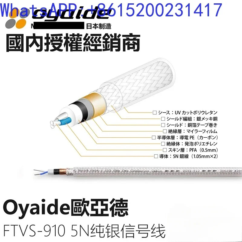 Oyaide 순수 실버 RCA XLR 오디오 신호 케이블 AES FTVS910 5N