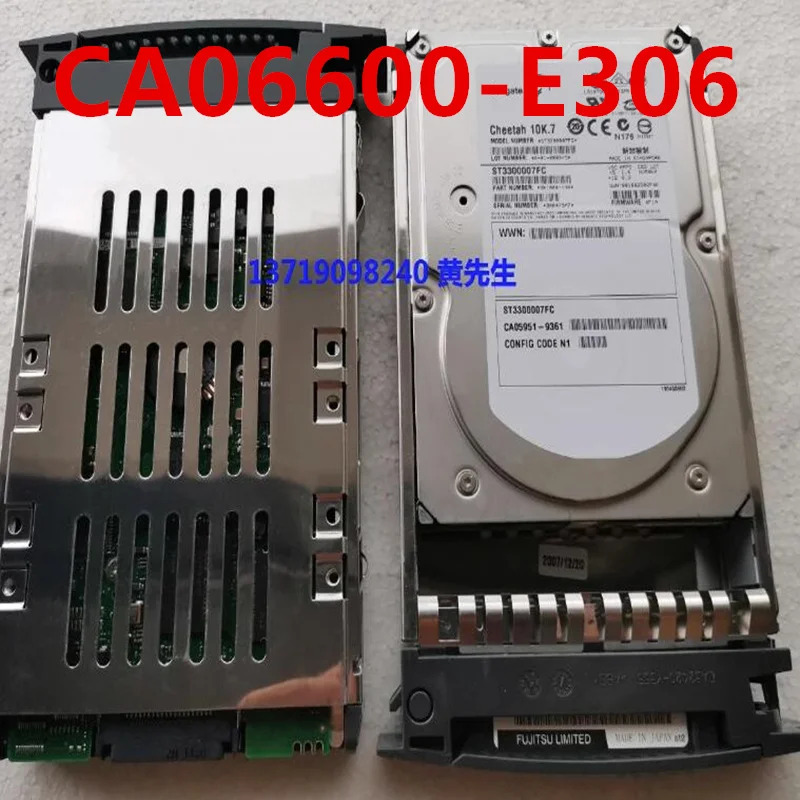 FUJITSU오리지널 하드 CA06600-E306 ST3300007FC CA05951-9361 300GB FC 3.5 인치 10K 16MB 서버 HDD