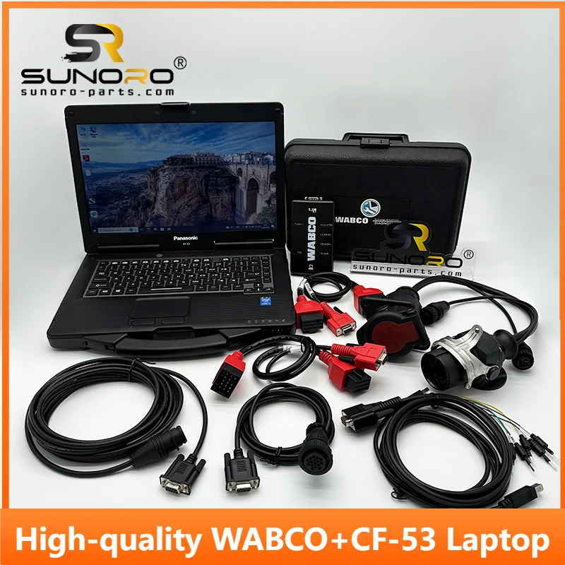 WABCO 진단 키트 WDI 스캐너 무거운 트레일러 도구 소프트웨어 CF-53 노트북 인터페이스