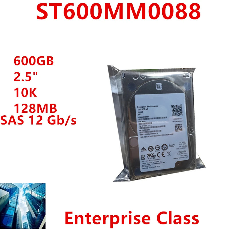 내부 하드 오리지널 HDD 씨게이트 600GB 2.5 인치 10K SAS ST600MM0088 12 Gb/s 128MB
