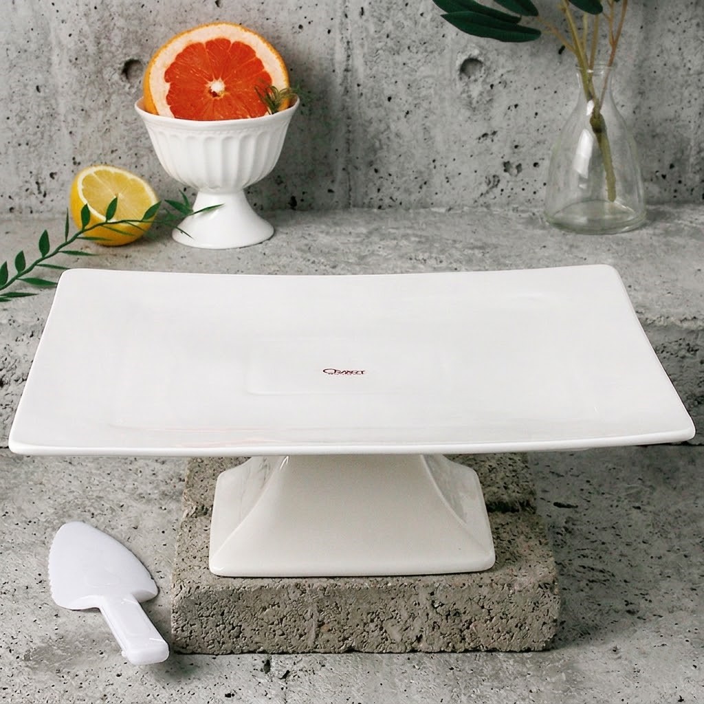홈카페 케이크 스탠드 디저트 트레이 받침대 굽 접시 그릇 플레이트 25.6cm, 사각 - 상세 이미지 5