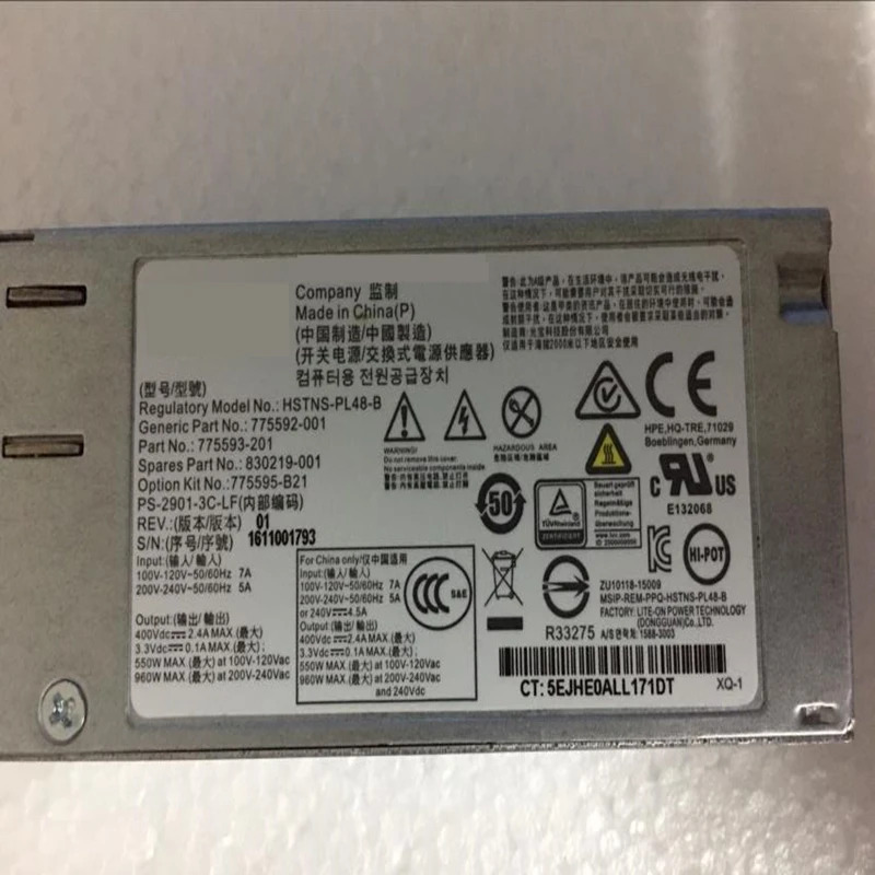 hp호환 DL180 DL160 DL80 ML150 G9 PSU 900W 전원공급장치 HSTNS-PL48-B 775595-B21 775592-001 830219-001 775593