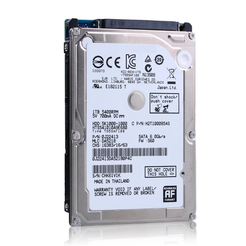노트북 컴퓨터내부 하드 Hgst 1TB 2.5 SATA 6 Gb/s 8MB 5400RPM새 원본 HDD HTSHDD 541010 A9E680