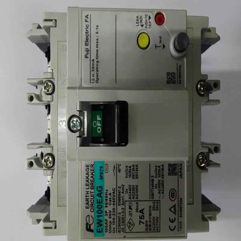Fe 누설 회로차단기 EW100EAG EW100 3P 100A 75A