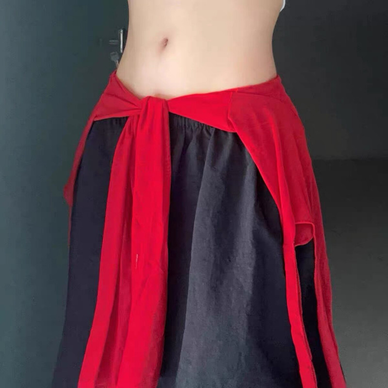 허리 묶는 포인트 커버업 랩 숄 시스루 가디건 줌바댄스복 방송 다이어트댄스 스트리트룩 - 상세 이미지 2