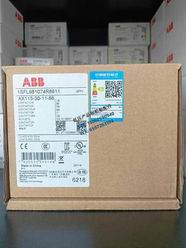 오리지널 ABB AX 시리즈 접촉기 AX115-30-11-86 코일 전압 440VAC 60Hz 신