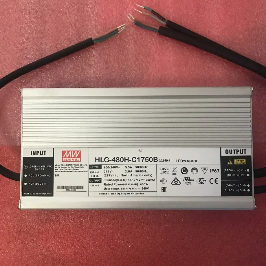 대만 Mingwei LED 스위칭 전원공급장치 HLG-480H-C1750B 480W 1750mA 공배급 신