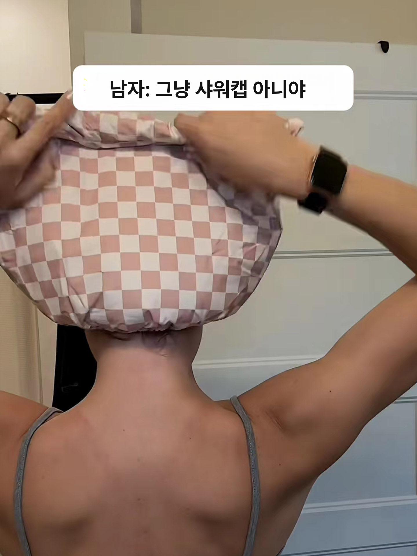 방수 샤워모자 3단 커버 머리 헤어 여성용 재사용 욕실 목욕모자 프리사이즈 호텔 - 상세 이미지 4