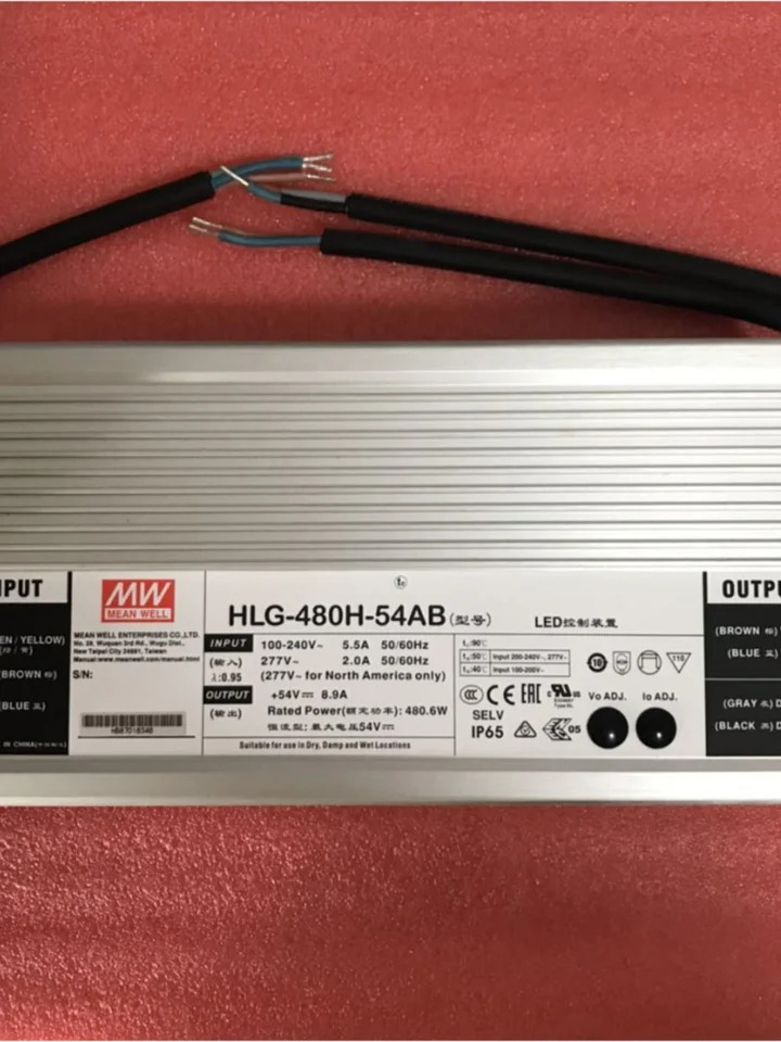Mingwei LED 방수 스위칭 전원공급장치 HLG-480H-24A/30A/36A/42A/48A/54A 가로 전류 정전압