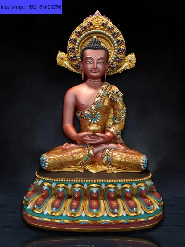 Purple Lotus Handicraft Painting Shakyamuni Pharmacist Yellow God of Wealth Zanbala Flower Life 7 i