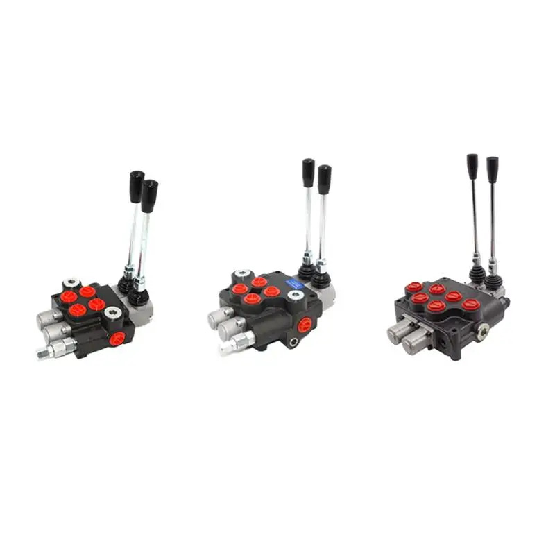 유압 모노블록 밸브 P120 A1 GKZ1 2 스풀 섹션 용수철 리턴