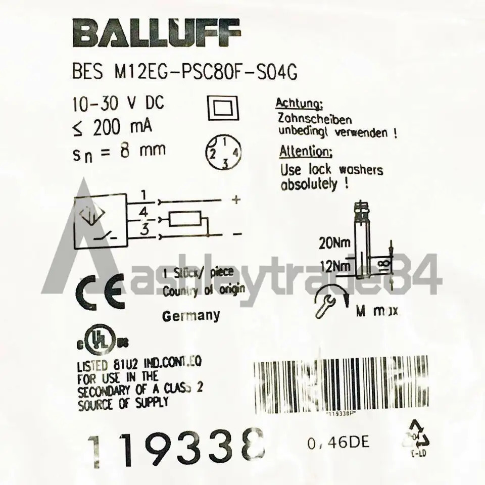 Balluff BES01PN BES M12EG-PSC80F-S04G 유도 센서용신