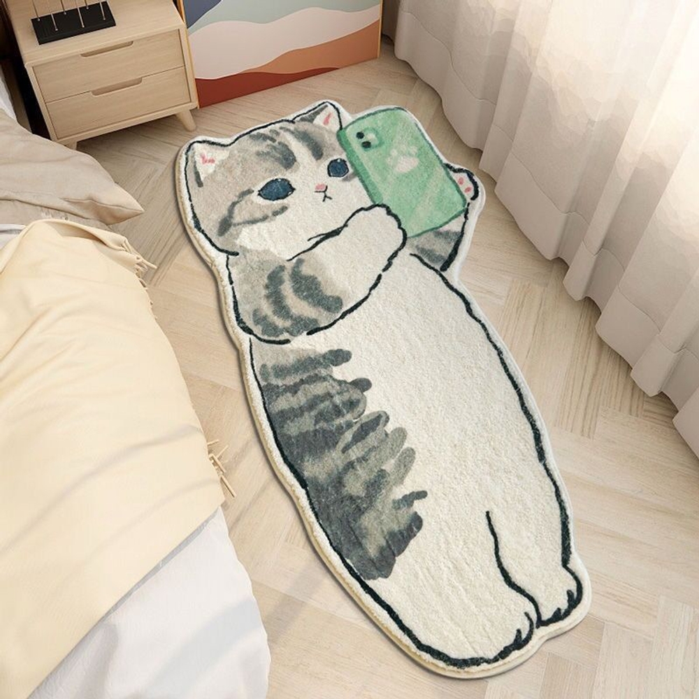 미니멀 발매트 귀여운 고양이 카펫 러그 방꾸미기 원룸꾸미기 유치원캣 40x60cm - 상세 이미지 3
