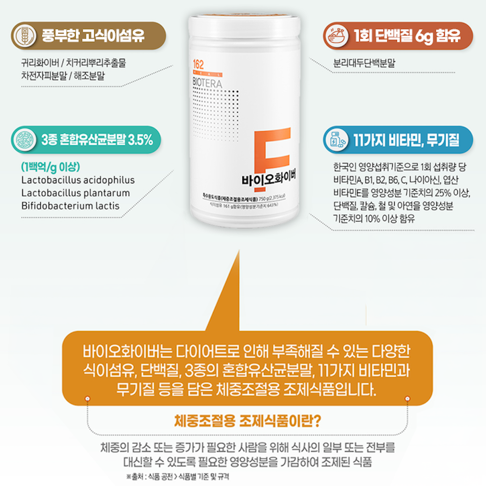 아침식사대용 바이오화이버 체중조절쉐이크 단백질쉐이크 파우더 - 상세 이미지 5