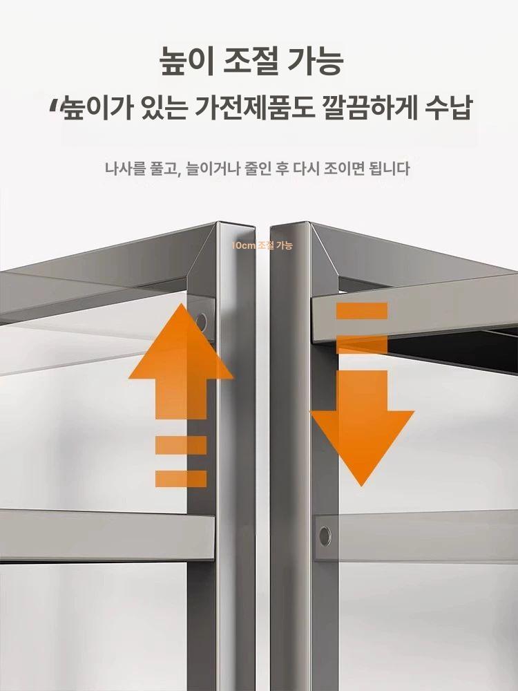 전자레인지 선반 원룸 수납 거치대 주방 렌지대 다용도 정리 보관함 - 상세 이미지 3