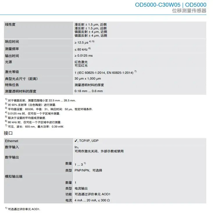 독일 SICK OD5000-C30W05 레이저 거리 센서 납품 6063622