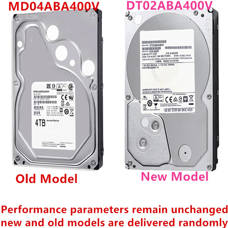 감시 HDD DT02ABA400V MD04ABA400V 내장 Toshiba 4TB 3.5 SATA 128MB 5400RPM 새 원본