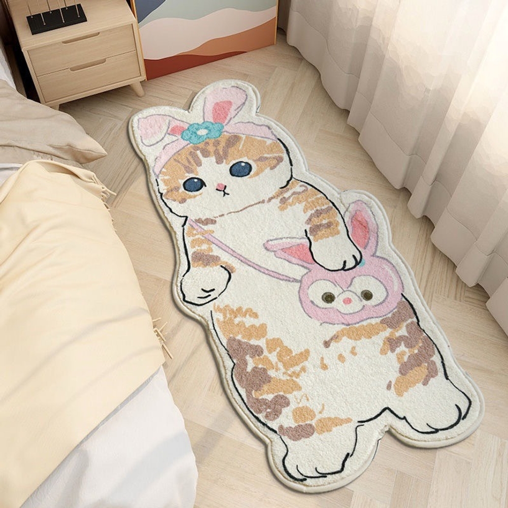 미니멀 발매트 귀여운 고양이 카펫 러그 방꾸미기 원룸꾸미기 유치원캣 40x60cm - 상세 이미지 5