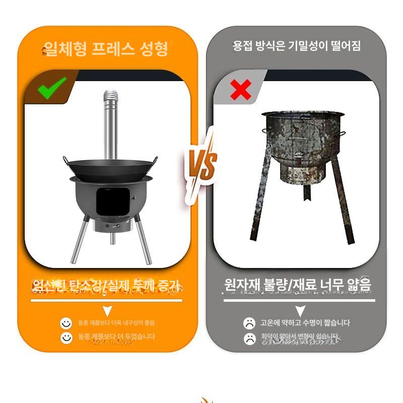 캠핑용 야외 화로대 드럼통 장작난로 소각로 화목난로 화덕 가스통난로 - 상세 이미지 2