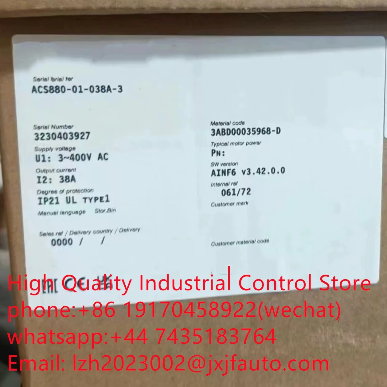 ACS880 시리즈 VCS880-01-03A3-3 납품 3ABD00035959-D