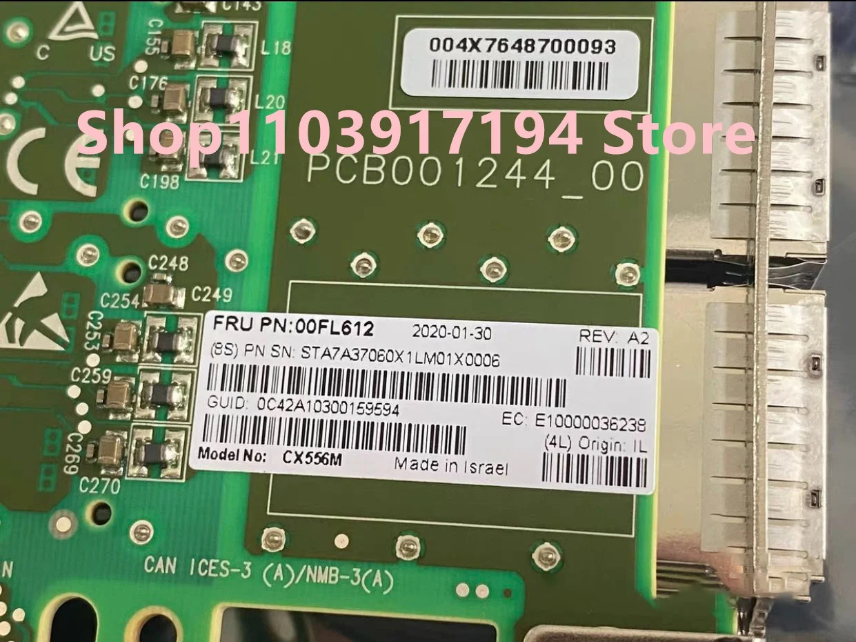 듀얼 포트 이더넷 어댑터 카드 Mellanox MCX556M-ECAT-S25 ConnectX-5 EDR  100GbE Cx556A mcx556a-ecat IB 네트워크 FRU
