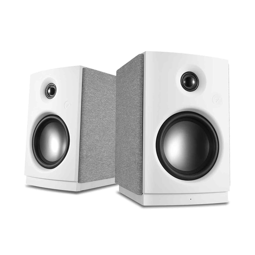 HiVi-Swans OS-10 HiFi 스테레오 스피커, 블루투스 5.0 액티브 컴퓨터 책장 스피커 - 4인치 다이내믹 우퍼, PC/폰/TV용 터치 컨트롤이 가능한 62W RMS - 상품 이미지