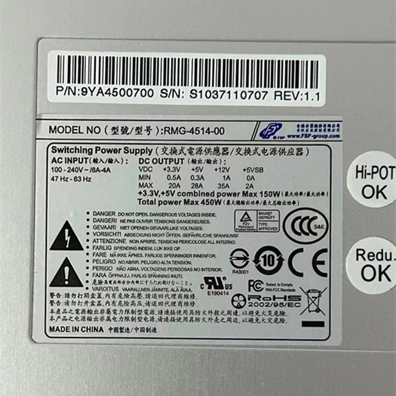 FSP 400W 전원공급장치 RMG-4514-00새 원본 PSU