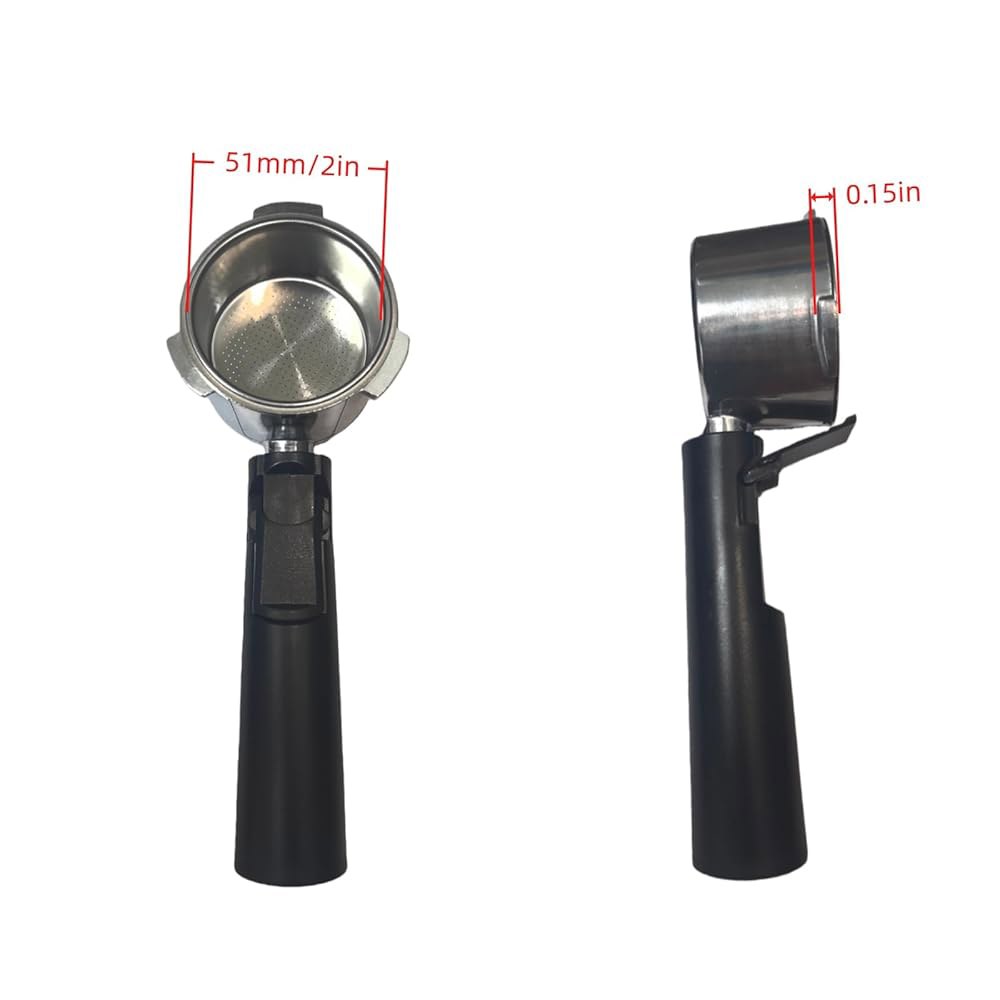 51mm 3-이어 바텀리스 포터필터, CASABREWS 에스프레소 머신 CM5418, 3700 Essential 및 5418Pro(필터 바스켓 포함) - 상세 이미지 3