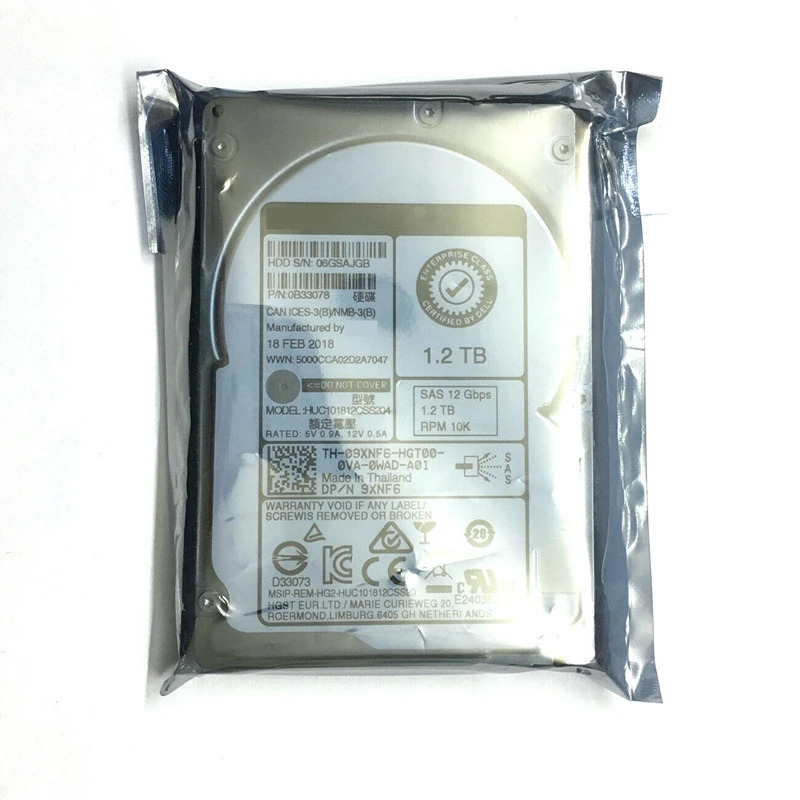서버 HDD내부 하드 오리지널 HDD 델 1.2TB 2.5 인치 10K SAS 128MB 9XNF6 09XNF6 HUC101812CSS204 신