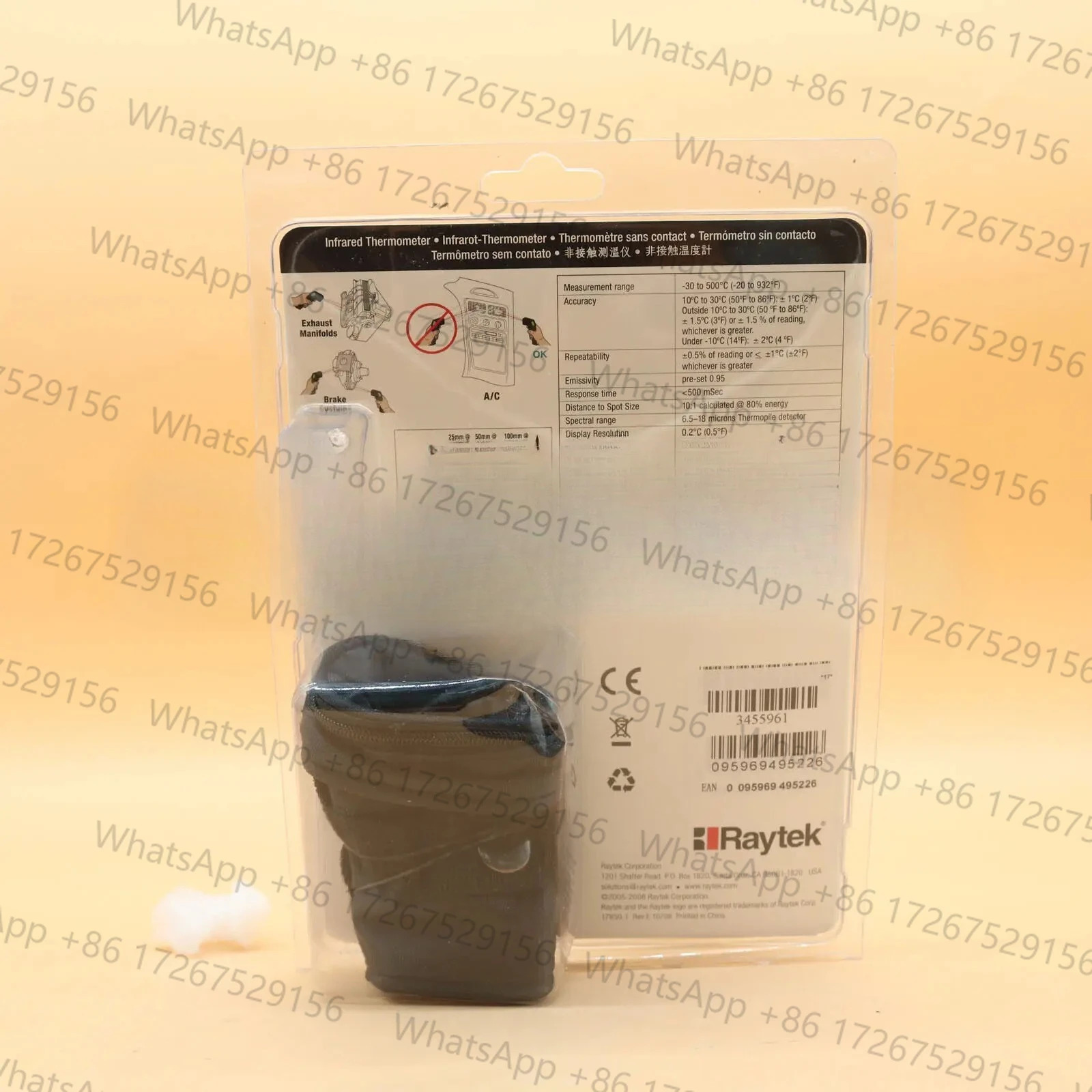 새 Raytek MT6 적외선 미니 온도 레이저 온도계 IR 건 -30 500 XR