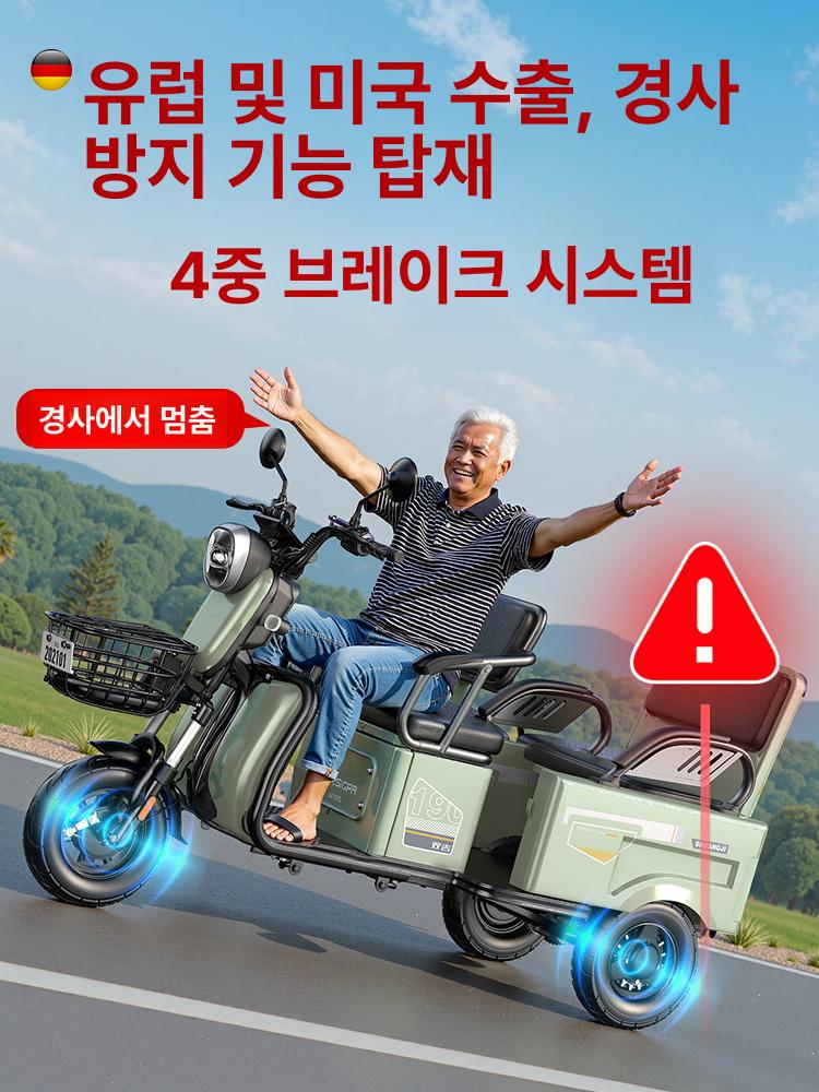 스쿠터 삼륜전동차 농업용 과수원 팜트럭 농촌 전기차 운반 리튬 화물 배터리 - 상세 이미지 5